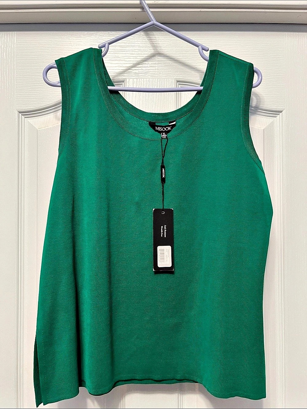 MISOOK Wrinkle-Resistant Knit Tank Green Size XL